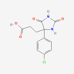 3-[4-(4-Chlorophenyl)-2,5-dioxoimidazolidin-4-yl]propanoic acid