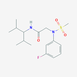 molecular formula C16H25FN2O3S B296484 2-[3-fluoro(methylsulfonyl)anilino]-N-(1-isopropyl-2-methylpropyl)acetamide 
