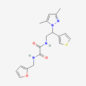molecular formula C18H20N4O3S B2964840 N-[2-(3,5-dimethyl-1H-pyrazol-1-yl)-2-(thiophen-3-yl)ethyl]-N'-[(furan-2-yl)methyl]ethanediamide CAS No. 2097898-93-4