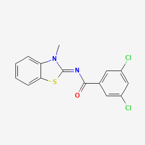 molecular formula C15H10Cl2N2OS B2964845 (Z)-3,5-二氯-N-(3-甲基苯并[d]噻唑-2(3H)-亚甲基)苯甲酰胺 CAS No. 325986-82-1