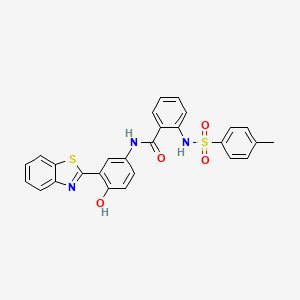 molecular formula C27H21N3O4S2 B2964846 N-(3-(benzo[d]thiazol-2-yl)-4-hydroxyphenyl)-2-(4-methylphenylsulfonamido)benzamide CAS No. 330190-12-0
