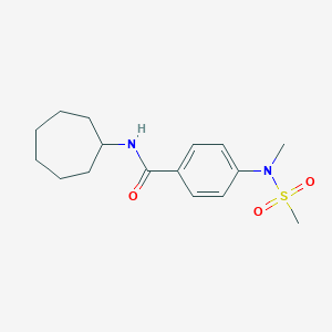molecular formula C16H24N2O3S B296485 N-cycloheptyl-4-[methyl(methylsulfonyl)amino]benzamide 