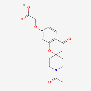 molecular formula C17H19NO6 B2964861 [(1'-Acetyl-4-oxo-3,4-dihydrospiro[chromene-2,4'-piperidin]-7-yl)oxy]acetic acid CAS No. 924740-45-4
