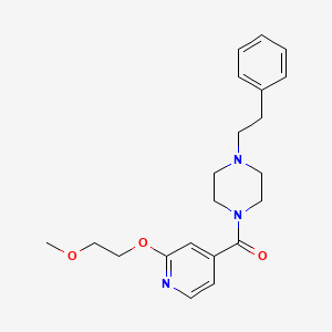 molecular formula C21H27N3O3 B2964870 (2-(2-甲氧基乙氧基)吡啶-4-基)(4-苯乙基哌嗪-1-基)甲苯酮 CAS No. 2034430-75-4
