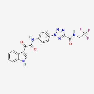 molecular formula C20H14F3N7O3 B2964872 2-(4-(2-(1H-indol-3-yl)-2-oxoacetamido)phenyl)-N-(2,2,2-trifluoroethyl)-2H-tetrazole-5-carboxamide CAS No. 1396813-31-2