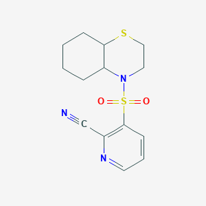 molecular formula C14H17N3O2S2 B2964879 3-(octahydro-2H-1,4-benzothiazine-4-sulfonyl)pyridine-2-carbonitrile CAS No. 1825718-25-9