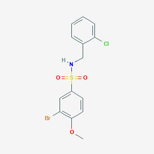 molecular formula C14H13BrClNO3S B296488 3-bromo-N-(2-chlorobenzyl)-4-methoxybenzenesulfonamide 
