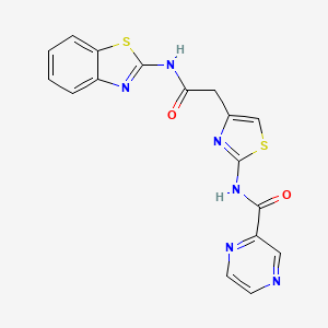 N-(4-(2-(benzo[d]thiazol-2-ylamino)-2-oxoethyl)thiazol-2-yl)pyrazine-2-carboxamide