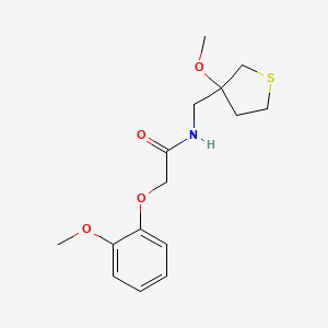 molecular formula C15H21NO4S B2964883 2-(2-methoxyphenoxy)-N-((3-methoxytetrahydrothiophen-3-yl)methyl)acetamide CAS No. 1448029-29-5