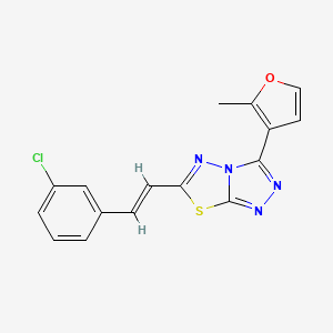 molecular formula C16H11ClN4OS B2964885 (E)-6-(3-chlorostyryl)-3-(2-methylfuran-3-yl)-[1,2,4]triazolo[3,4-b][1,3,4]thiadiazole CAS No. 890598-09-1