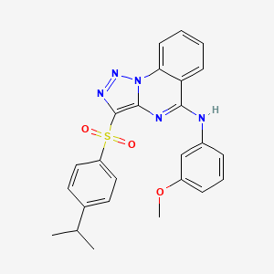 molecular formula C25H23N5O3S B2964890 N-(3-methoxyphenyl)-3-{[4-(propan-2-yl)phenyl]sulfonyl}[1,2,3]triazolo[1,5-a]quinazolin-5-amine CAS No. 899760-89-5