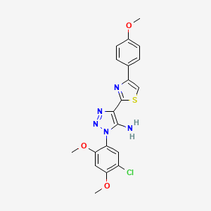 molecular formula C20H18ClN5O3S B2964892 1-(5-chloro-2,4-dimethoxyphenyl)-4-[4-(4-methoxyphenyl)-1,3-thiazol-2-yl]-1H-1,2,3-triazol-5-amine CAS No. 1207017-00-2