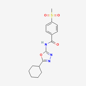 N-(5-cyclohexyl-1,3,4-oxadiazol-2-yl)-4-(methylsulfonyl)benzamide