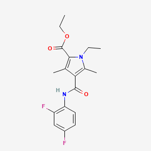 ethyl 4-((2,4-difluorophenyl)carbamoyl)-1-ethyl-3,5-dimethyl-1H-pyrrole-2-carboxylate
