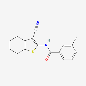 molecular formula C17H16N2OS B2964898 N-(3-cyano-4,5,6,7-tetrahydro-1-benzothiophen-2-yl)-3-methylbenzamide CAS No. 314076-37-4