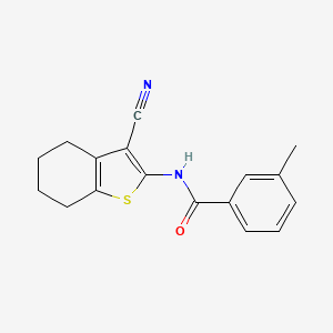 molecular formula C17H16N2OS B2964898 N-(3-氰基-4,5,6,7-四氢-1-苯并噻吩-2-基)-3-甲基苯甲酰胺 CAS No. 314076-37-4