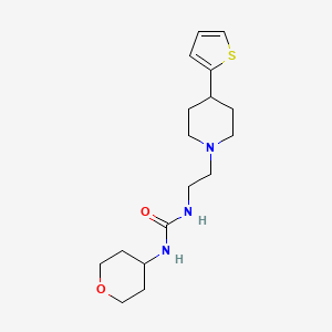molecular formula C17H27N3O2S B2964905 1-(tetrahydro-2H-pyran-4-yl)-3-(2-(4-(thiophen-2-yl)piperidin-1-yl)ethyl)urea CAS No. 2034565-30-3
