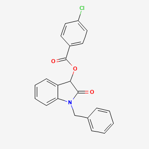 molecular formula C22H16ClNO3 B2964906 1-benzyl-2-oxo-2,3-dihydro-1H-indol-3-yl 4-chlorobenzenecarboxylate CAS No. 400076-66-6