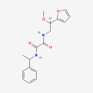 molecular formula C17H20N2O4 B2964917 N1-(2-(呋喃-2-基)-2-甲氧基乙基)-N2-(1-苯乙基)草酰胺 CAS No. 1798511-48-4