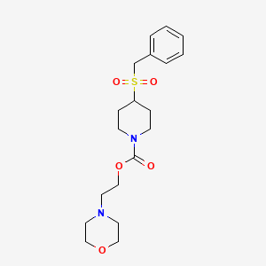molecular formula C19H28N2O5S B2964927 2-Morpholinoethyl 4-(benzylsulfonyl)piperidine-1-carboxylate CAS No. 2034608-80-3