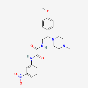 molecular formula C22H27N5O5 B2964941 N1-(2-(4-methoxyphenyl)-2-(4-methylpiperazin-1-yl)ethyl)-N2-(3-nitrophenyl)oxalamide CAS No. 906150-89-8