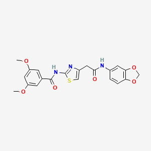 N-(4-(2-(benzo[d][1,3]dioxol-5-ylamino)-2-oxoethyl)thiazol-2-yl)-3,5-dimethoxybenzamide