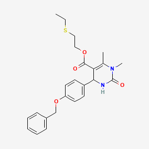 molecular formula C24H28N2O4S B2964945 2-(Ethylsulfanyl)ethyl 4-[4-(benzyloxy)phenyl]-1,6-dimethyl-2-oxo-1,2,3,4-tetrahydropyrimidine-5-carboxylate CAS No. 312633-86-6