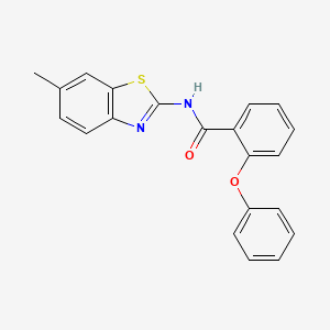 molecular formula C21H16N2O2S B2964948 N-(6-methyl-1,3-benzothiazol-2-yl)-2-phenoxybenzamide CAS No. 349440-75-1