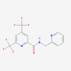 molecular formula C14H9F6N3O B2964950 N-[(pyridin-2-yl)methyl]-4,6-bis(trifluoromethyl)pyridine-2-carboxamide CAS No. 1092345-09-9