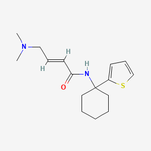 (E)-4-(Dimethylamino)-N-(1-thiophen-2-ylcyclohexyl)but-2-enamide