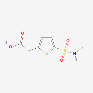 molecular formula C7H9NO4S2 B2964959 2-[5-(Methylsulfamoyl)thiophen-2-yl]acetic acid CAS No. 1040084-18-1