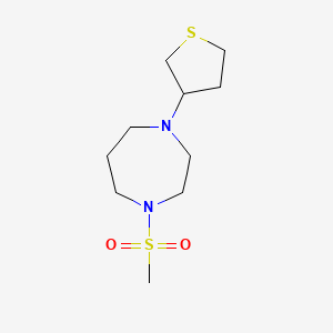 molecular formula C10H20N2O2S2 B2964962 1-(Methylsulfonyl)-4-(tetrahydrothiophen-3-yl)-1,4-diazepane CAS No. 2309570-20-3