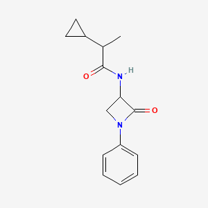 2-Cyclopropyl-N-(2-oxo-1-phenylazetidin-3-yl)propanamide