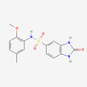 molecular formula C15H15N3O4S B2964975 N-(2-methoxy-5-methylphenyl)-2-oxo-1,3-dihydrobenzimidazole-5-sulfonamide CAS No. 708214-79-3