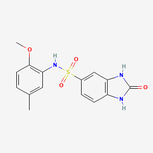 molecular formula C15H15N3O4S B2964975 N-(2-methoxy-5-methylphenyl)-2-oxo-2,3-dihydro-1H-1,3-benzodiazole-5-sulfonamide CAS No. 708214-79-3