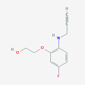 molecular formula C11H12FNO2 B2964976 2-[5-Fluoro-2-(prop-2-ynylamino)phenoxy]ethanol CAS No. 1436109-25-9