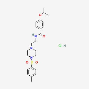molecular formula C23H32ClN3O4S B2964983 4-isopropoxy-N-(2-(4-tosylpiperazin-1-yl)ethyl)benzamide hydrochloride CAS No. 1189887-98-6