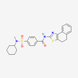 molecular formula C25H27N3O3S2 B2964988 4-(N-cyclohexyl-N-methylsulfamoyl)-N-(4,5-dihydronaphtho[1,2-d]thiazol-2-yl)benzamide CAS No. 683261-32-7
