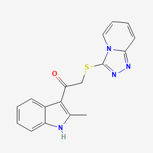 molecular formula C17H14N4OS B2964989 2-([1,2,4]三唑并[4,3-a]吡啶-3-基硫代)-1-(2-甲基-1H-吲哚-3-基)乙酮 CAS No. 300559-70-0