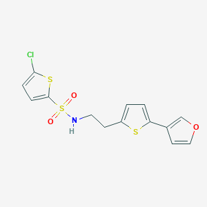 molecular formula C14H12ClNO3S3 B2964990 5-氯-N-(2-(5-(呋喃-3-基)噻吩-2-基)乙基)噻吩-2-磺酰胺 CAS No. 2034255-68-8