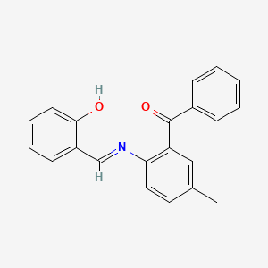 molecular formula C21H17NO2 B2964994 (E)-(2-((2-hydroxybenzylidene)amino)-5-methylphenyl)(phenyl)methanone CAS No. 324061-76-9