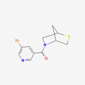 molecular formula C11H11BrN2OS B2964998 2-Thia-5-azabicyclo[2.2.1]heptan-5-yl(5-bromopyridin-3-yl)methanone CAS No. 1994949-51-7