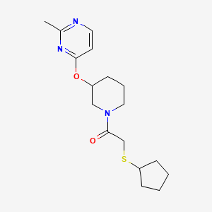 2-(Cyclopentylthio)-1-(3-((2-methylpyrimidin-4-yl)oxy)piperidin-1-yl)ethanone