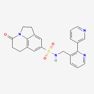 molecular formula C22H20N4O3S B2965002 N-([2,3'-bipyridin]-3-ylmethyl)-4-oxo-2,4,5,6-tetrahydro-1H-pyrrolo[3,2,1-ij]quinoline-8-sulfonamide CAS No. 2034407-50-4