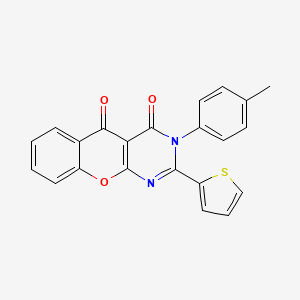 molecular formula C22H14N2O3S B2965008 2-(thiophen-2-yl)-3-(p-tolyl)-3H-chromeno[2,3-d]pyrimidine-4,5-dione CAS No. 900297-74-7