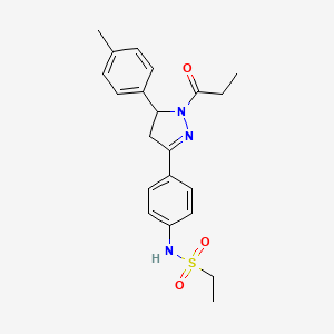 N-(4-(1-propionyl-5-(p-tolyl)-4,5-dihydro-1H-pyrazol-3-yl)phenyl)ethanesulfonamide