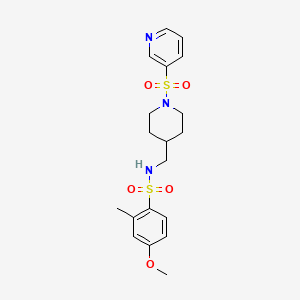 molecular formula C19H25N3O5S2 B2965019 4-甲氧基-2-甲基-N-((1-(吡啶-3-磺酰基)哌啶-4-基)甲基)苯磺酰胺 CAS No. 1428351-76-1