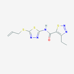 molecular formula C10H11N5OS3 B2965024 4-ethyl-N-(5-prop-2-enylsulfanyl-1,3,4-thiadiazol-2-yl)thiadiazole-5-carboxamide CAS No. 899979-27-2