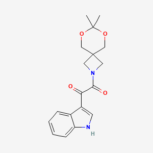 molecular formula C18H20N2O4 B2965028 1-(7,7-dimethyl-6,8-dioxa-2-azaspiro[3.5]nonan-2-yl)-2-(1H-indol-3-yl)ethane-1,2-dione CAS No. 1396685-13-4