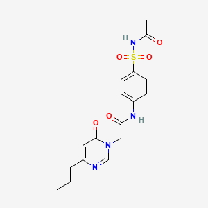 molecular formula C17H20N4O5S B2965035 N-(4-(N-acetylsulfamoyl)phenyl)-2-(6-oxo-4-propylpyrimidin-1(6H)-yl)acetamide CAS No. 1207008-84-1